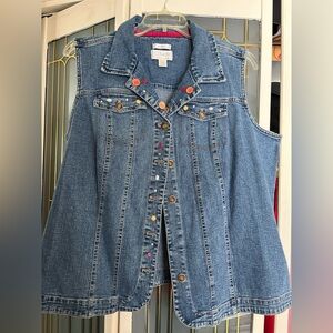 CJ Banks Blue Denim Vest